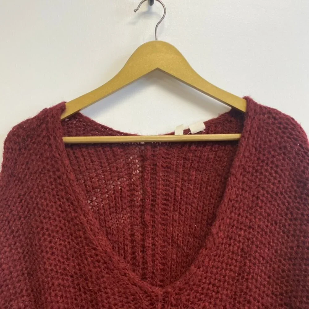 Anthropologie Moth V Neck Alpaca Wool Blend Knit Sweater